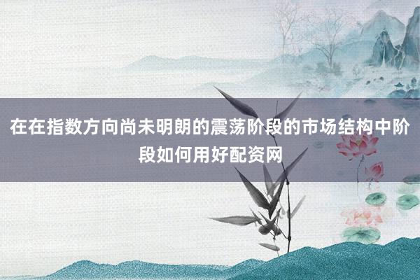 在在指数方向尚未明朗的震荡阶段的市场结构中阶段如何用好配资网