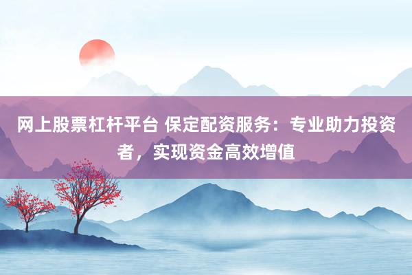 网上股票杠杆平台 保定配资服务：专业助力投资者，实现资金高效增值