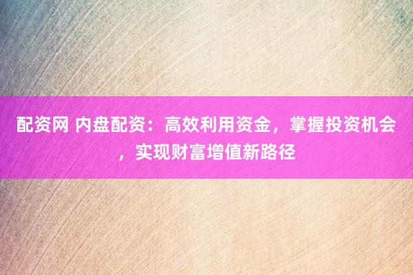 配资网 内盘配资：高效利用资金，掌握投资机会，实现财富增值新路径