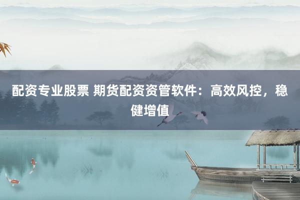 配资专业股票 期货配资资管软件：高效风控，稳健增值