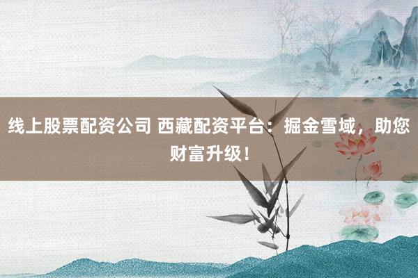 线上股票配资公司 西藏配资平台：掘金雪域，助您财富升级！
