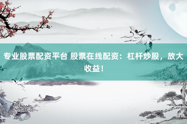 专业股票配资平台 股票在线配资：杠杆炒股，放大收益！